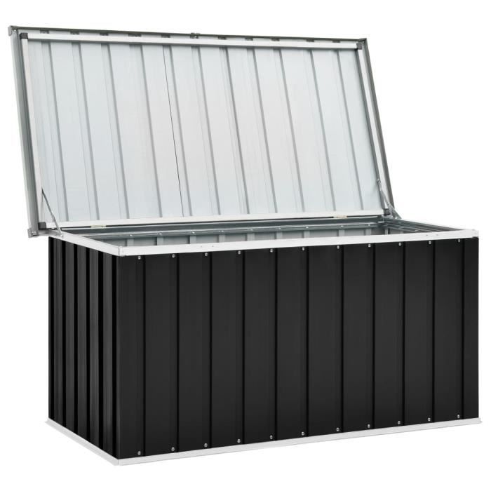 Boîte de rangement - SALALIS - SP087844 - Acier galvanisé - Anthracite - 129x67x65 cm