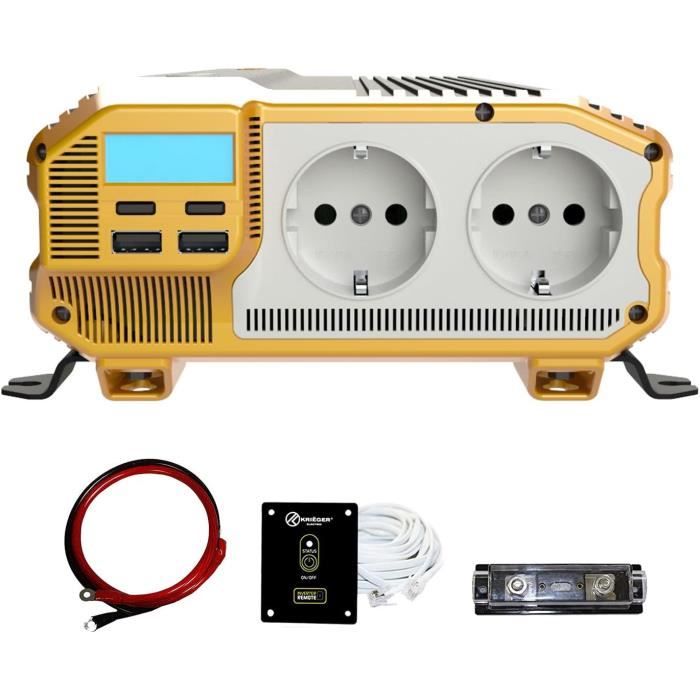 Convertisseur 12v 220v Convertisseur De Tension 12 V 1500/3000 W SINUS Pur Avec Télécommande Transformateur 220v 12v