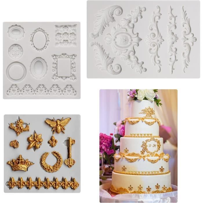 Moule Silicone Baroque FPC Sugarcraft - Coque Nourriture, Pâte à Sucre, Décoration - C198