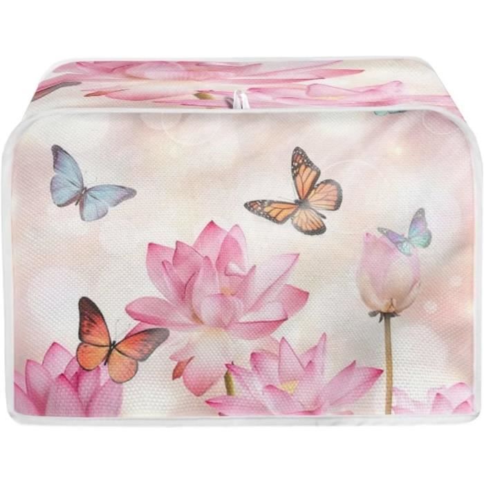 Housse Universelle Anti-Poussière Pour Grille-Pain À 2 Tranches Avec Crochet Motif Fleurs De