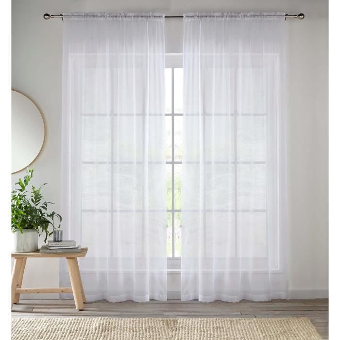 Rideau Voilage à Œillets Orion 140x240cm Gris