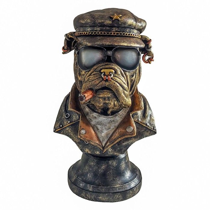 Signes Grimalt - ORIGIN Home Decor Chien Bouledogue Animaux Marron Chien Figure 37x21x21cm