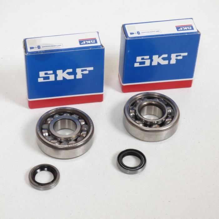 Kit Roulements + Joints Spi Pour Moteur Mobylette/MBK 51, AV7, AV10 - 2x Roulements 6302 C3 16x42x13