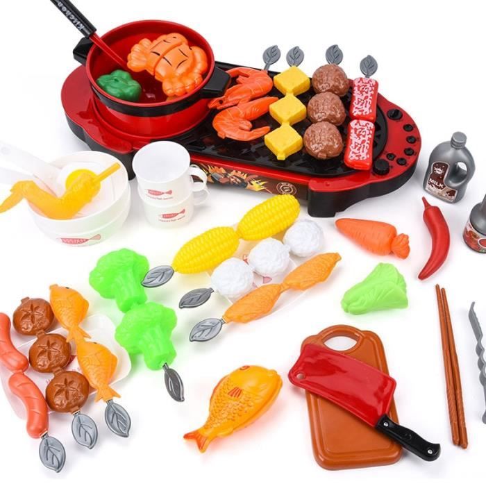 YOPOTIKA 61 Pcs Ensemble De Jouets De Cuisine En Plastique, Faire S De Jouer Au Jouet Ustensiles De Cuisine De Simula Amz