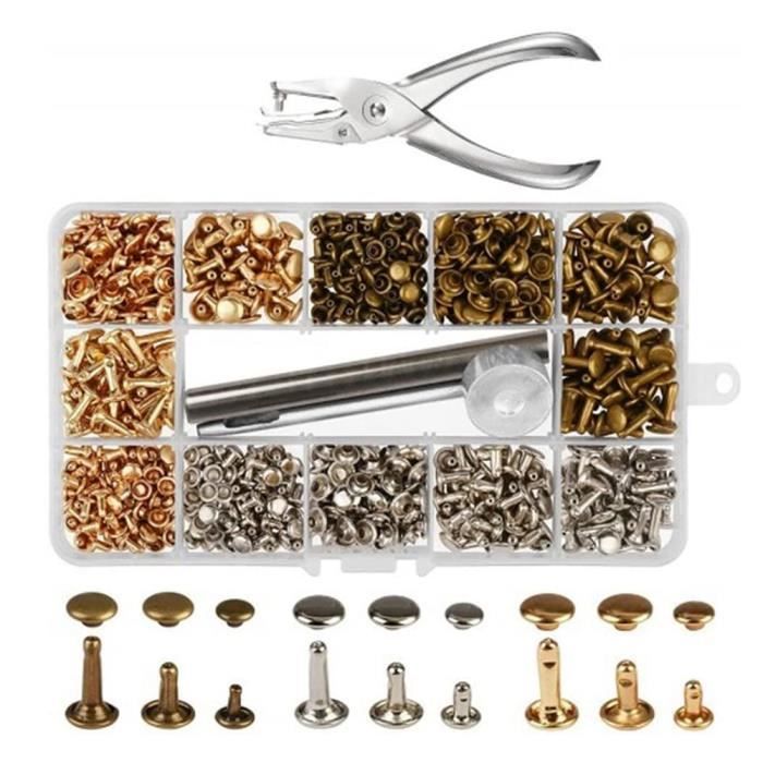 RIVET,gold-6 x 12mm--Ensemble de Rivets à Double capuchon en métal, 100