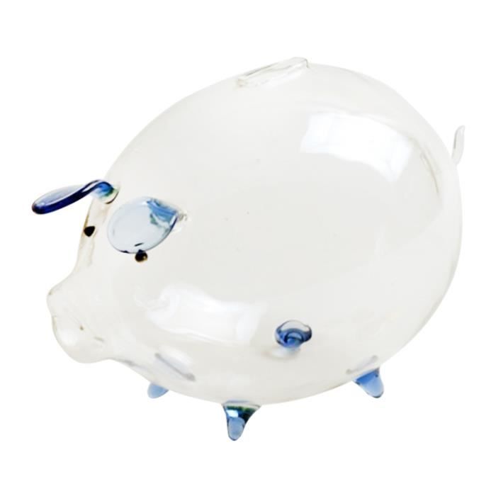 Cochon Tirelire Tirelires Boite A Monnaie Cadeau D Anniversaire De Souvenir En Verre Transparent Mignon Pour Enfants Enfants Bleu Cdiscount Maison