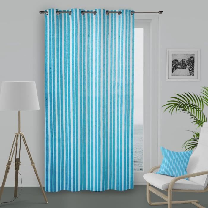 Lot de 2 Rideaux Voilages Blanc 140 cm x 175 cm Panneaux de Fen/êtres Voile de Fen/être avec Solide /à Oeillets pour Salon Chambre D/écoration