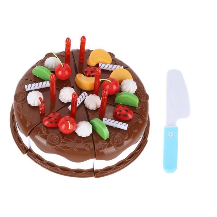 Farnirvana – Jeu De Gâteau D'anniversaire En Bois – 6 Parts, Bougies, Chiffres, Couteau – Jeu De Rôle Dès 3 Ans – Cadeau éducatif