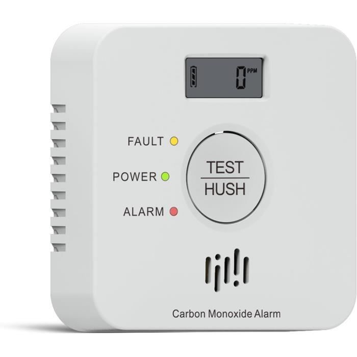 Détecteur De Monoxyde De Carbone, Detector Monoxide Carbon Intelligent Avec Lcran Lcd Conforme La Norme En 50291 Avec Bouton De Test Et Voyant Dtat Led Mini 1pc 69880234