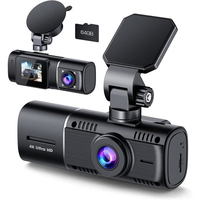 Dashcam Voiture Avant Intérieur 4K + 1080P, Caméra Embarquée pour Voiture  Vision Nocturne IR, Dash Cam avec G-Capteur,24H Mode P24 - Cdiscount Auto