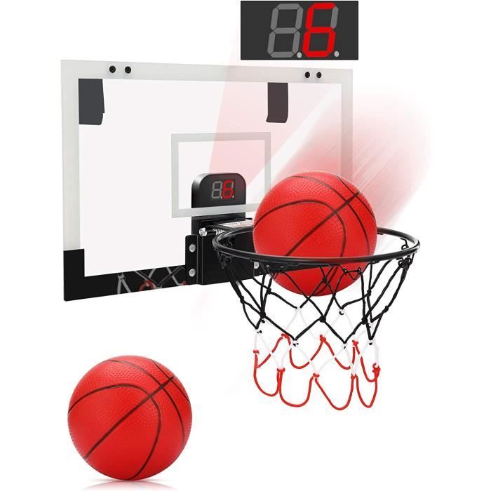 Panier De Basket Intérieur Enfant – Mini Panneau 30x40 Cm Pliable Avec Score Automatique + 2 Ballons – Jeu Porte Chambre Ou Bureau