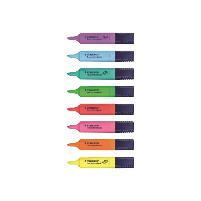 STAEDTLER Textsurfer classic Surligneur couleurs assorties encre pigmentée 1-5 mm pack de 8