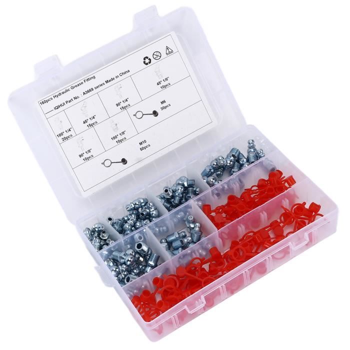 CoCud Raccord Droit En Laiton Pour Graisse | Métrique M10x1mm | Raccord De Graissage Hydraulique - (Applications : Pour Remplacer Un Raccord D'Huile Manquant Ou Cassé), 5 Pièces