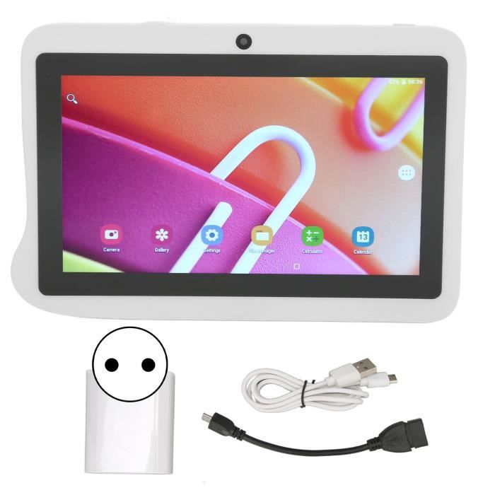 Tablette intelligente pour enfants 7' avec double écran 2.4G/5G WIFI 4+32GB  MT6592 Octa-Core 5000 mAh 100-240V Euro Spec blanc
