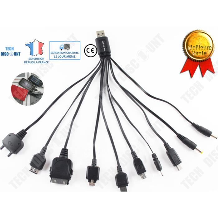 10 en 1 Câble Chargeur Universel USB Multi-Chargeur pour Appareils  Électroniques