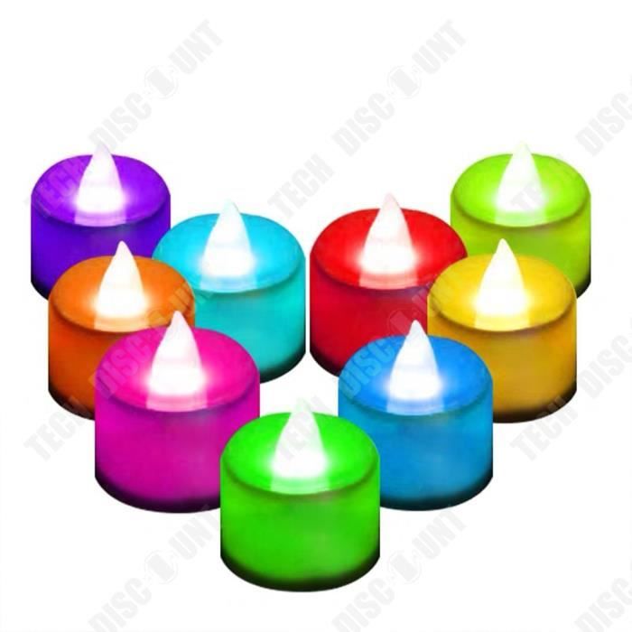 Lot De 12 Bougies LED Rechargeables RGB + Blanc Chaud - Effet Flamme Vacillante, Télécommande, Base Magnétique - Pour Décoration Ambiance