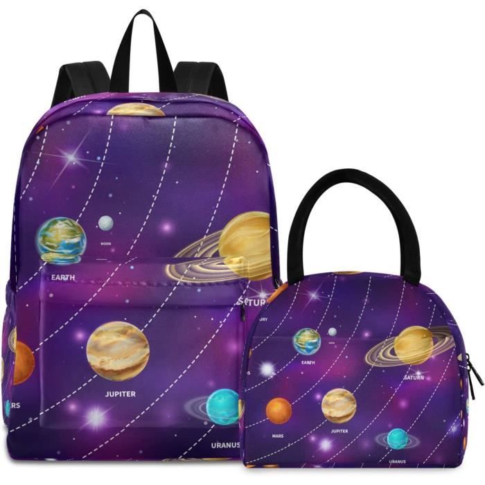 Sac à dos galaxie imprimé univers planètes pour la rentrée scolaire des