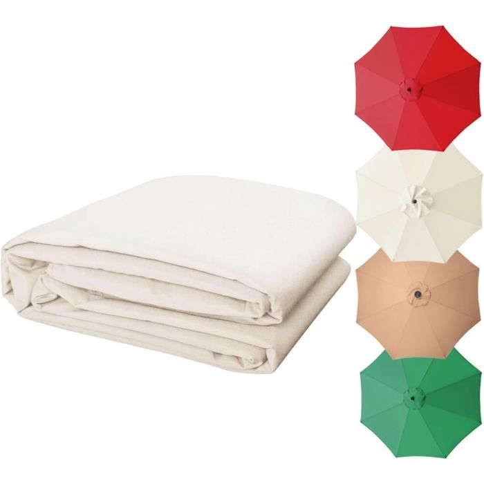 HonunGron Auvent Remplacement Parasol 3m 8 Ribs - Toile UV50+ Imperméable Vert Herbe