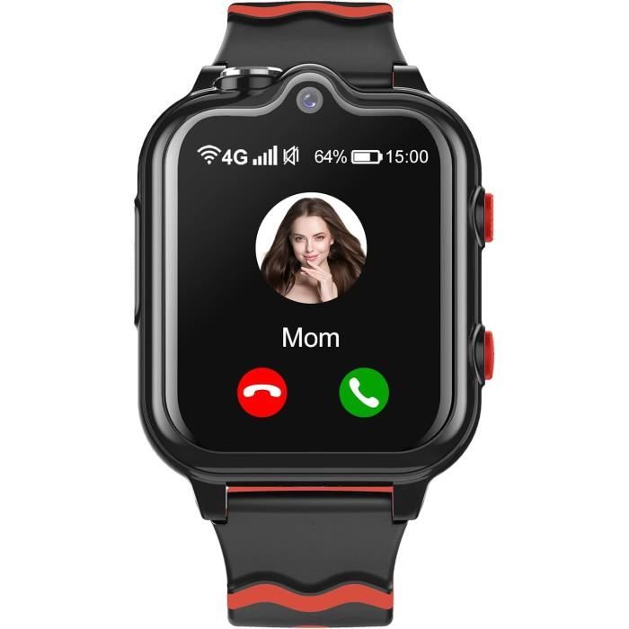 Montre Connectée Enfant 4G GPS - Appels, Chat, SOS, IP68 - Pour Garçon/fille 4-12 Ans - Mode Classe, Jeux