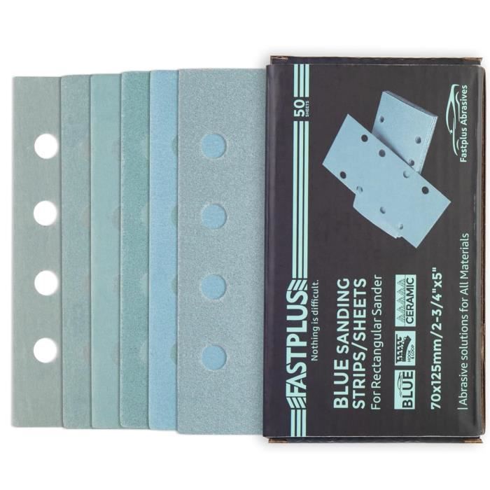 Lot De 50 Feuilles Papier Abrasif Triangulaire 4 Trous - Grains 40/60/80/120/240