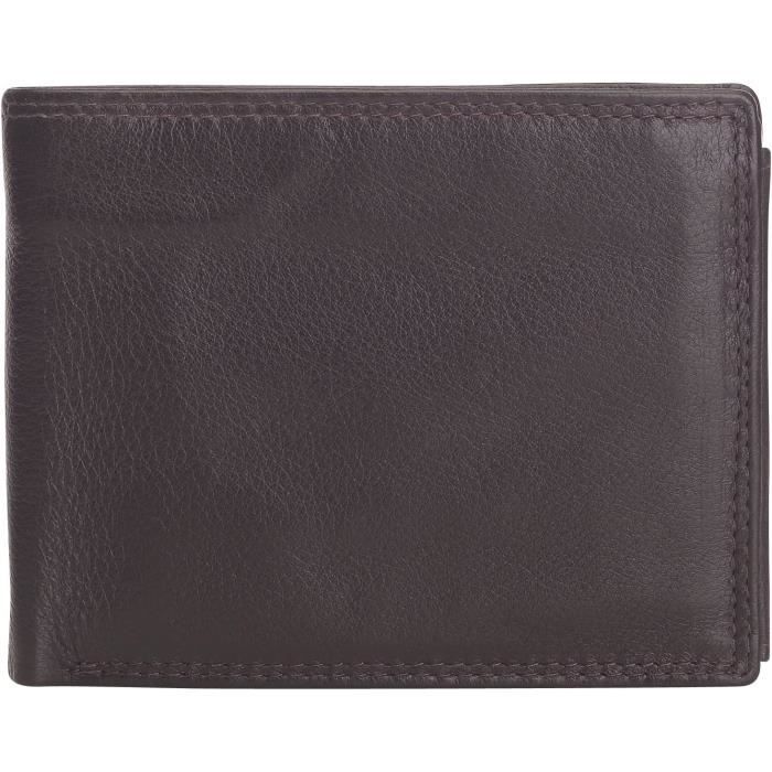 Portefeuille Homme En Cuir Véritable AKSHIDE - Protection RFID - Modèle L11-85 - Neuf étiqueté