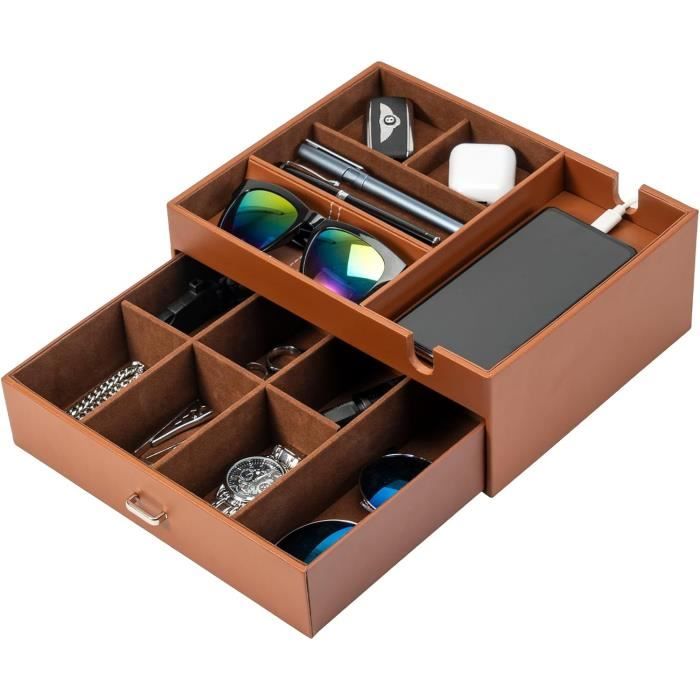 J JACKCUBE DESIGN - Centre De Table Décoratif En Bois Rustique, 3 Tasses Votives En Verre Sur Base En Bois Plateau Pour Table De Salle A Manger Et Decoration De Table Basse Mk586a