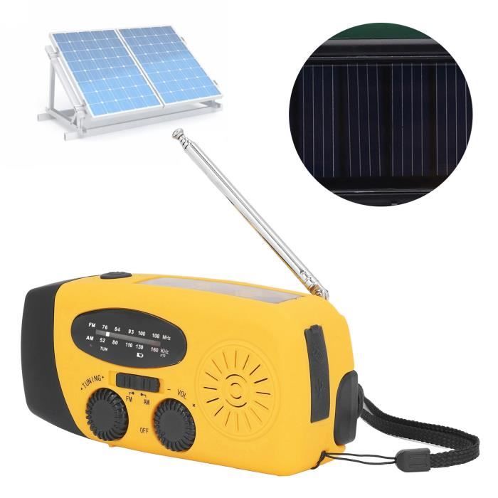 Radio De Camping IWP MD-088s – Lampe Torche LED, Manivelle, Solaire, Batterie 2000mAh, AM/FM/météo