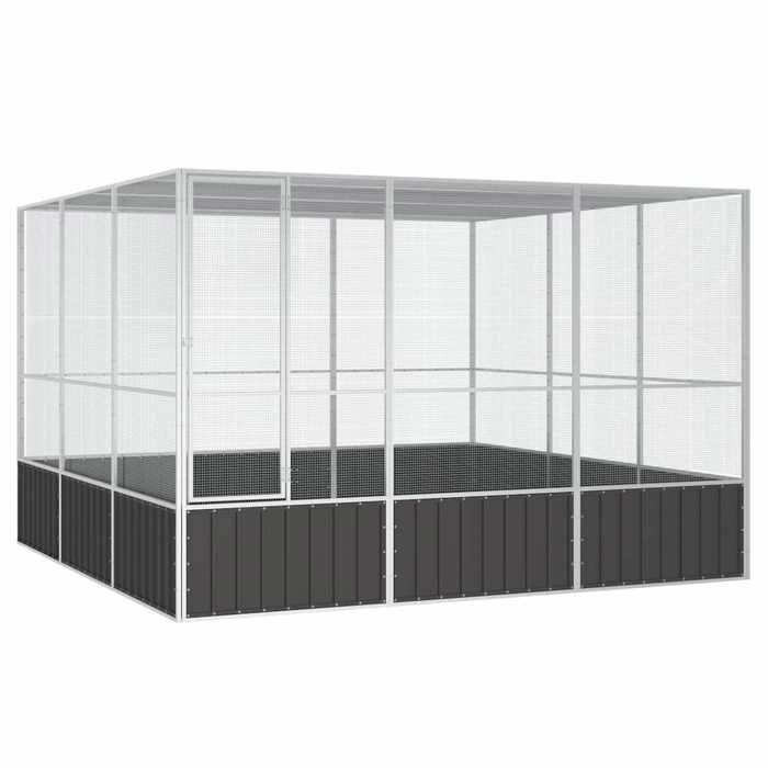 Cage à Oiseaux vidaXL 302,5x324,5x211,5 cm – Acier Galvanisé, Design Ventilé