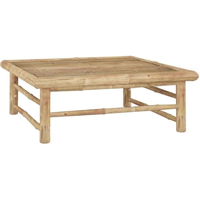table de jardin 65x65x30 cm bambou