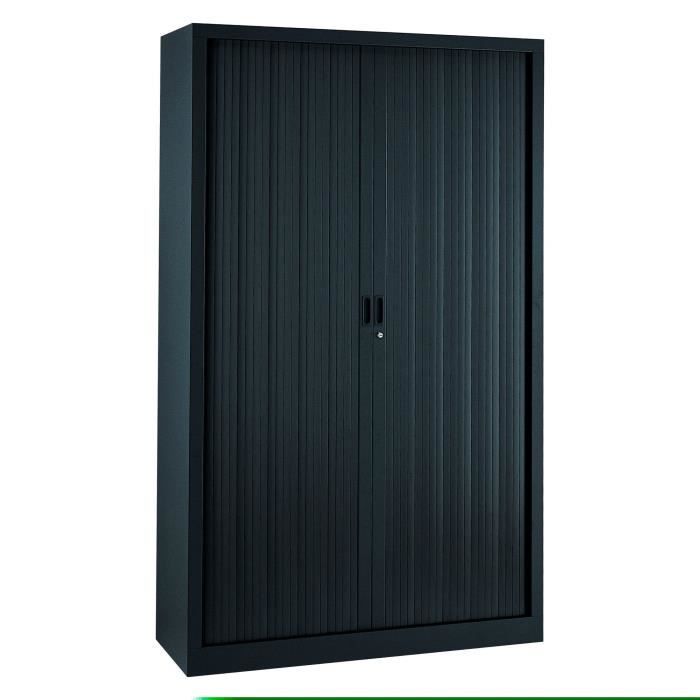 Armoire haute à rideaux monoblocs Généric 198 x 120 cm anthracite