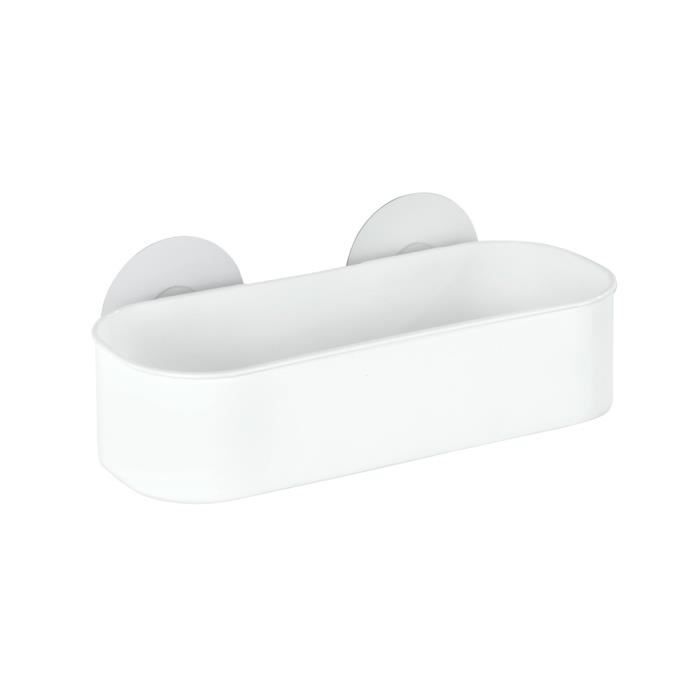 WENKO Etagère murale salle de bain Osimo Panier de douche fixation sans perçage Static-Loc® Plastique 27x9 5x12 cm Blanc