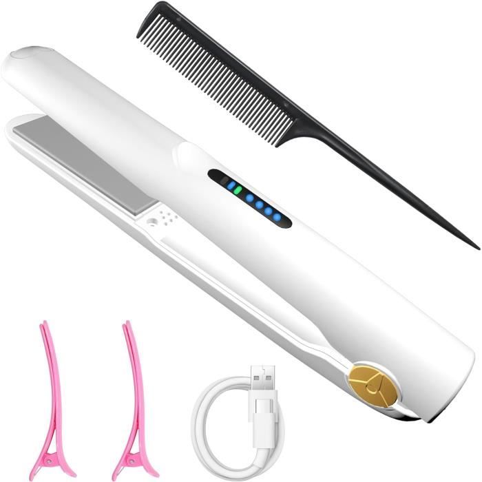 Lisseur De Cheveux Sans Fil Mini, Brosse Lissante Portable - Puissance 7,5W