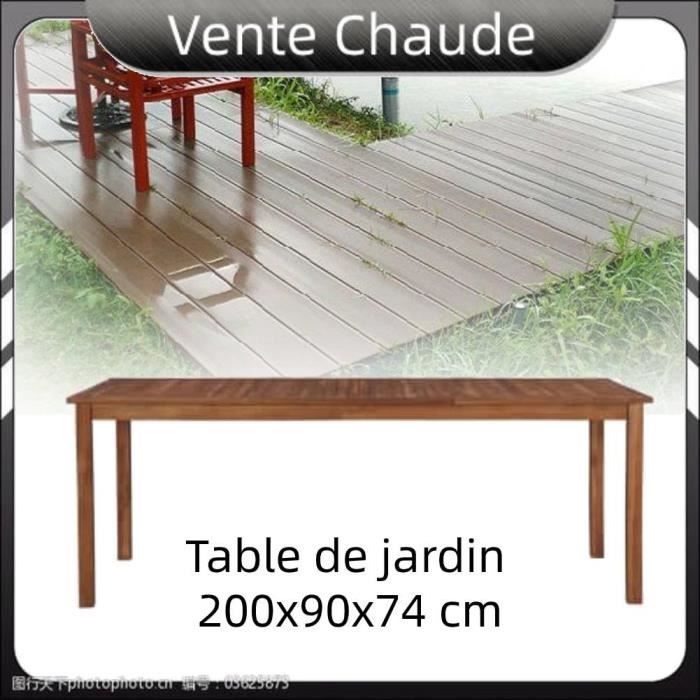 yosoo 200x90x74 cm table de jardin matériau : bois d'acacia massif