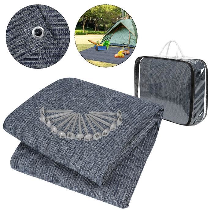 VA-Cerulean Tapis Auvent Extérieur 400x500 Cm – PEHD 240 G/m², UV, Piquets Et Sac De Transport