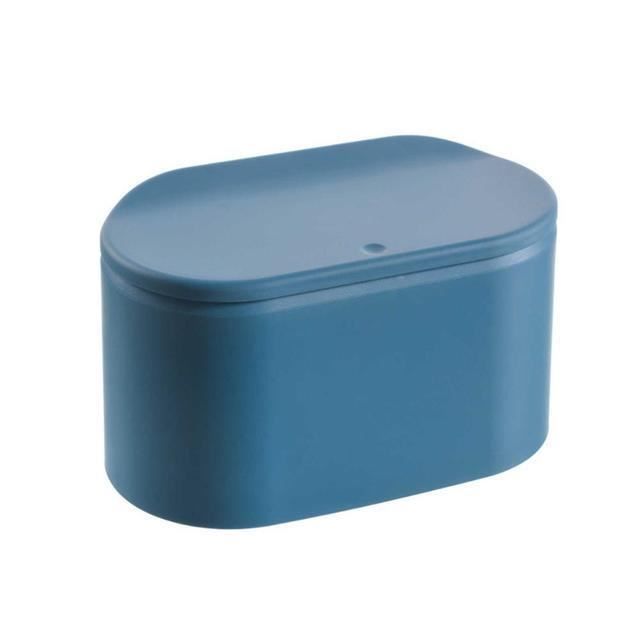 Mini Poubelle De Bureau En Acier Inoxydable Doré - Corbeille Avec Couvercle Pivotant 16.8x12x12 Cm