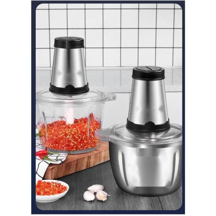 COOCHEER Hachoir à Viande Électrique 3 En 1 Inox - Grand Modèle 2000W - Saucisses Burgers
