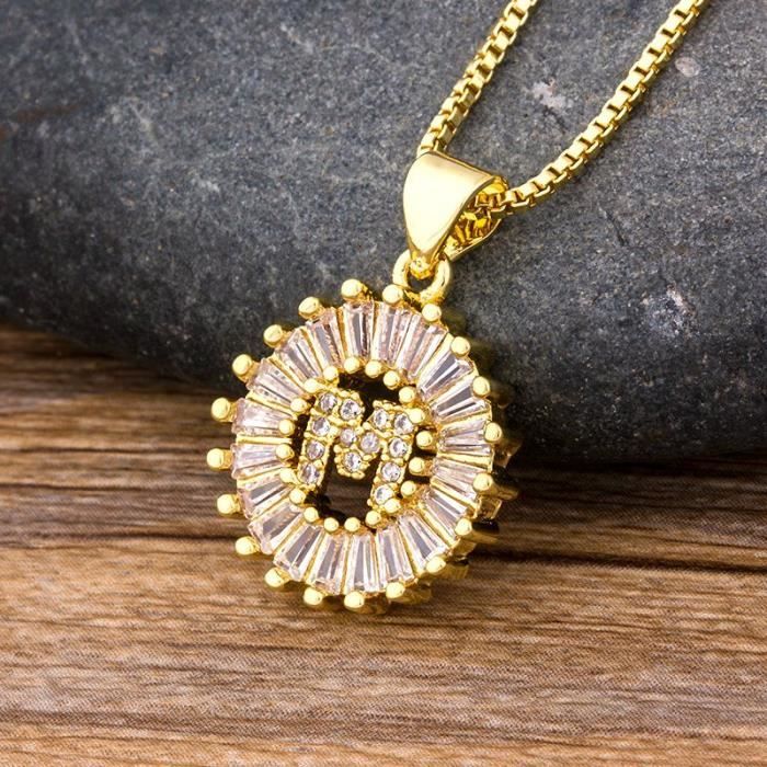 Collier Initiales Femme OAKKY – Acier Inoxydable, Pendentif Alphabet A-Z, Design Minimaliste, Cadeau Personnalisé