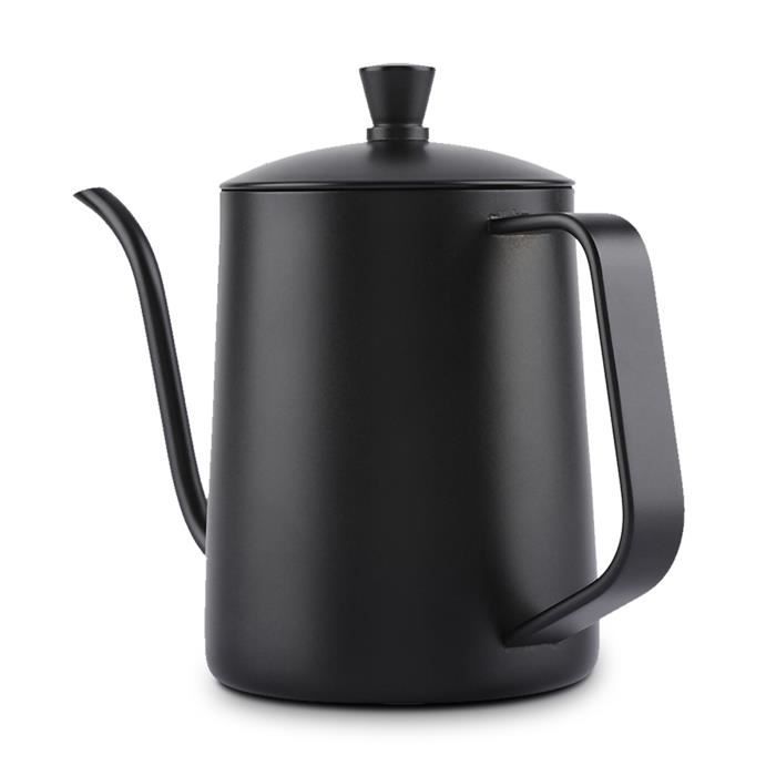 Bouilloire à Col De Cygne En Acier Inoxydable - Bec Verseur Précis Pour Café Et Thé - 250 Ml, Noir, Toutes Cuisinières