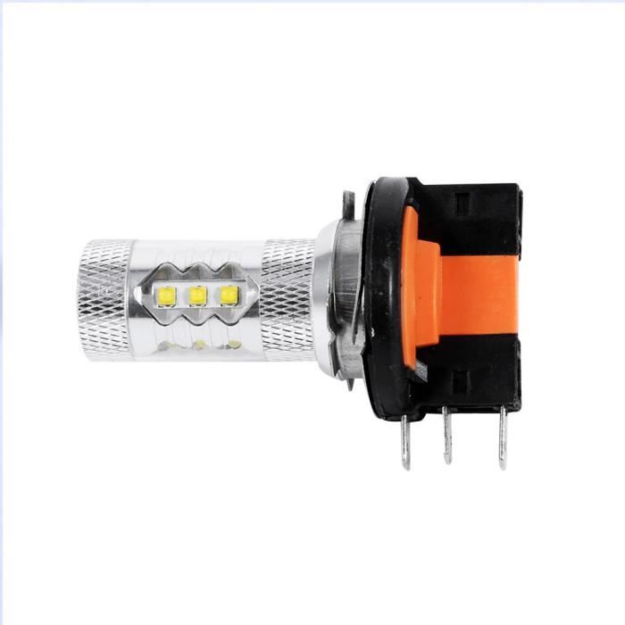 Zerone phare de voiture 2pcs HID Blanc 80W H15 LED Ampoules Lumières Lampe