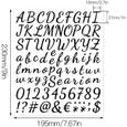 Stickers,12 Feuilles Lettres Autocollantes, Alphabet en Vinyle Stickers, Numéro Auto-Adhésifs en Vinyle pour Fenêtre, Porte,Noir-1