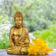 Statue de Bouddha pour jardin - RELAXDAYS - Céramique - Jaune - Figurine décorative spirituelle-1