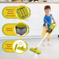 Aspirateur Jouet Interactif Sans Fil Pour Enfant – Set De Nettoyage Réaliste Avec Balai Et Pelle – Jeu De Rôle Et Ménage Pour Petits Dès 3 Ans