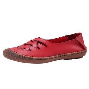 mocassin rouge femme pas cher