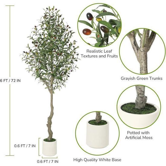 Olivier Artificiel 150cm Avec Pot | Plante Artificielle En Plastique Pour Decoration De Jardin Interieur Et Exterieur 95503933 Olivier Artificiel 150cm Avec Pot | Plante Artificielle En Plastique Pour Decoration De Jardin Interieur Et Exterieur 95503933