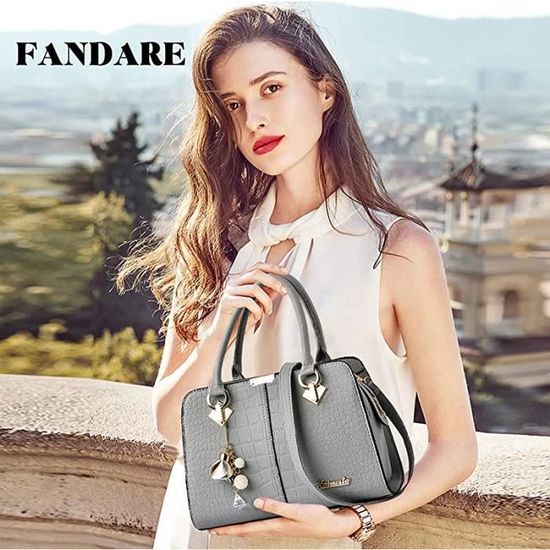 Sac Bandoulière Femme En Cuir PU - Style Rétro, Imperméable, Dimensions 23x12x17 Cm - 2