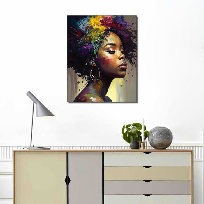 DIY Peinture par numéros Africain Américain Adulte Peinture par Numbers