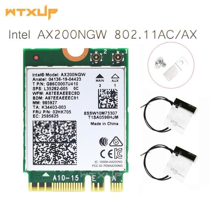 Color AX200 6DB SET Double bande 802.11Ax Pour Intel Wifi 6 AX200 NGFF ...
