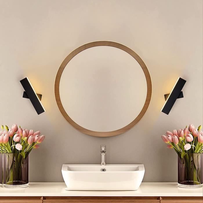 Applique murale pour miroir de salle de bain en bois cubique Personality