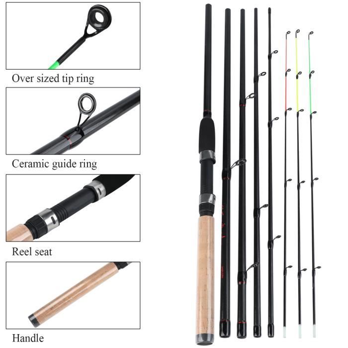 Kit Canne à Pêche 3,60m Avec Moulinet Freerunner 3 Pointes Interchangeables + Sac