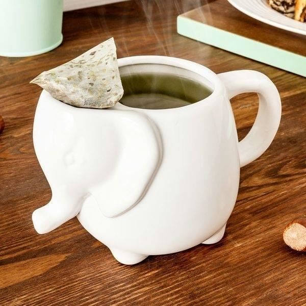 Tasse Mug éléphant avec compartiment pour sachet à thé original